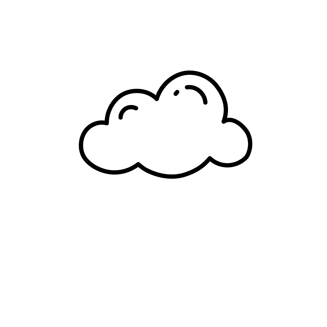 A cloud has a ladder going up to it, symbolizing the work aligning with the dream